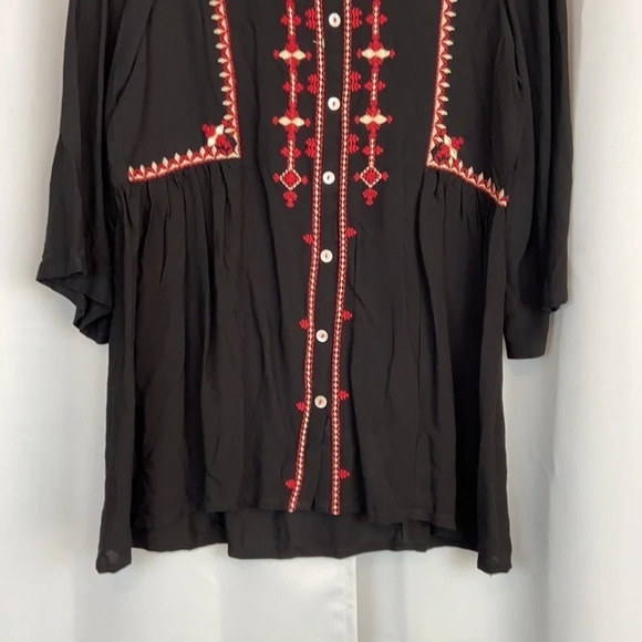 SRISHTI Women’s M Embroidered Quarter Sleeve Tunic Top - Picture 5 of 7